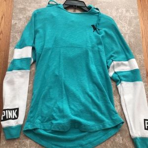 PINK light blue hoodie
